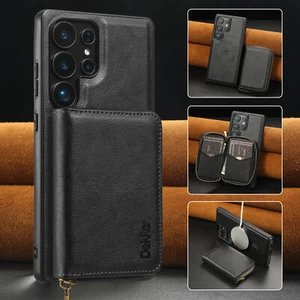 Zipper 2in1 Mag Safe Magnetic Wallet Case For Samsung Galaxy S25 S24 Ultra S23 - Picture 1 of 18