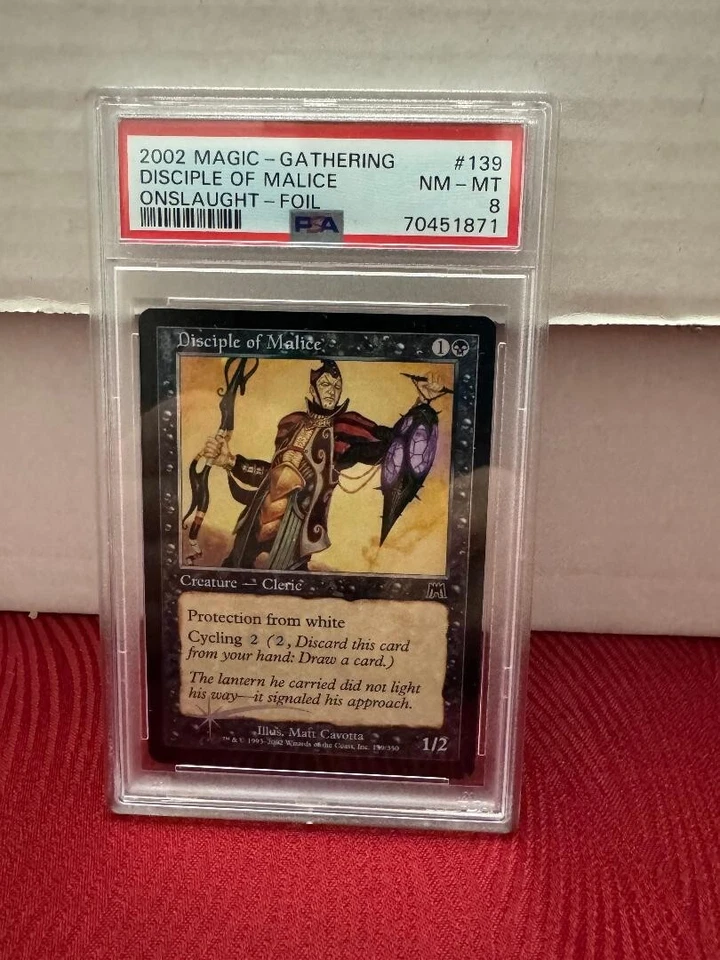 PSA 8 2002 MTG Onslaught Disciple of Malice Foil - Image 1 of 1