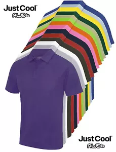 Just Cool Plain Textured Polyester Breathable Wicking Athletic Sports Polo Shirt - Picture 1 of 21