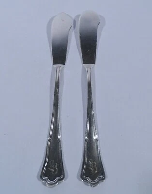Gebr. Hepp Chippendale Butter und Käsemesser 90 er Silber Besteck Monogramm LB   - Bild 1 von 4