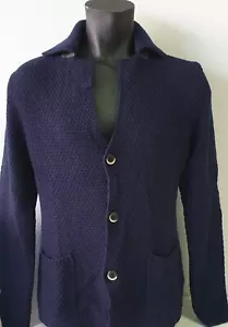BROOKSFIELD MAGLIA/GIACCA UOMO ALPACA BLUE ROYAL COLLO V POLO 3 BOTTONI 2 TASCHE - Foto 1 di 6