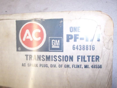Filtro de transmisión - Buick, Chevy, Olds, Pontiac con 350 Turbo 1969 - 89 - AC PF171  Foto 1 de 2