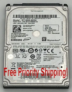 Samsung ST1000LM024 05/2014 1 T SATA HN-M101MBB/D2 Hard Drive Tested! - Afbeelding 1 van 2