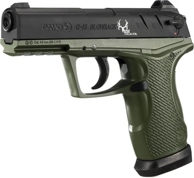 Gamo Bone Collector CO2 .177 Caliber/BB Dual Ammo Air Pistol, Black/OD Green - Image 1 of 4