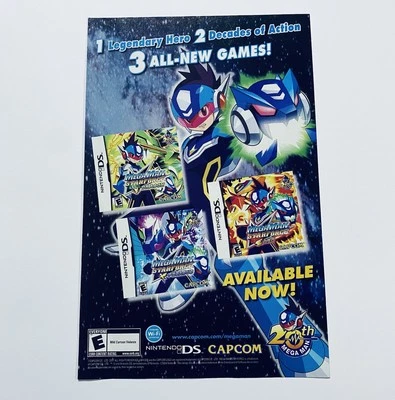 Mega Man Nintendo DS Game Promo Poster Rare Capcom 2000s Print Ad - Image 1 of 4