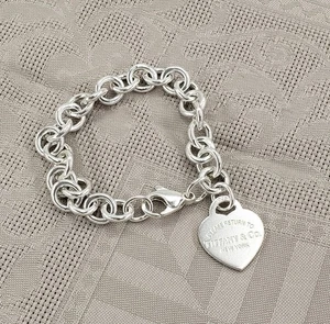 Tiffany & Co. Sterlingsilber 7,5" Herz Bettelarmband "Please Return" New York - Bild 1 von 4