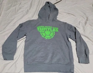 Teenage Mutant Ninja Turtles TMNT Logo Hooded Sweatshirt Hoodie Gray Boys Size M - Picture 1 of 5