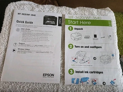 Epson WF-3620/3640 Quick Guides Included No CD  - Image 1 of 4