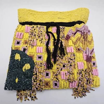 BOLD FUN Zara Multicolor Beaded Crossbody Purse Bag Boho Fringe NO CROSSBODY STR - Image 1 of 4