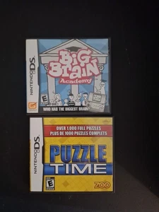 Big Brain Academy & Puzzle Time (Nintendo Ds) 2 Game Lot Complete With Manuals  - Picture 1 of 4