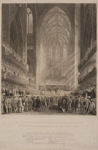 TURNER (*1774) nach NASH (*1782), Krönung von George IV,  1821, Rad. Romantik - Picture 1 of 5