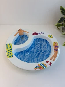 Chip & Dip Bowl Beach Swimming Pool Hot Tub Party Platter Tray Vintage Plastic B - Picture 1 of 6