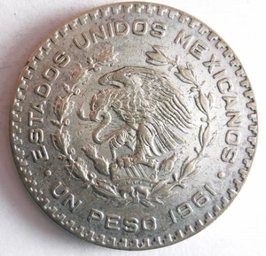1961 MEXICO PESO - Excellent Silver Coin - Lot #A4 - Picture 1 of 2