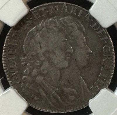 1693 England 1 Shilling William and Mary NGC VF 30 - Image 1 of 4