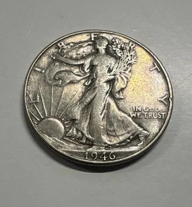 1946 P Walking Liberty Double Sides Toned Half Dollar FAST SHIPPING! - Bild 1 von 17