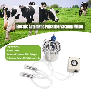 6L Electric Cow Milking Machine Pulsation Vacuum Milker 304 Stainless Steel q6 - Picture 1 of 12