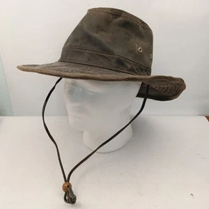 DPC Dorfman Pacific Outback Distressed Leather Weathered Indiana Jones Hat M - Picture 1 of 9