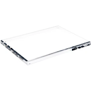 Plymor Clear Acrylic Rectangular Beveled Display Base, 8" W x 6" D x 0.5" H - Picture 1 of 1