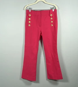 Derek Lam 10 Crosby Damen 6 Goldknöpfe Rosa Knöchel Crop Stretch Schlaghose - Bild 1 von 7