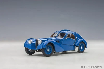 1:43 Autoart Bugatti 57Sc Atlantic 1938 Blue Spoked Rims Blue AA50947 Modellino - Immagine 1 di 2