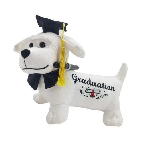 25cm Graduation Dog with Pen, Graduation Signature Message Gift, NEW, FREE POST - image 1 of 1