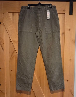 New! Outerknown The Utilitarian Pants Mens 33x31 Geen Flat Front NWT NEW 168$ - Image 1 of 4