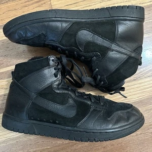 RARO Nike Dunk LUXE SP Sherpa Polar Negro Cuero Tenis, Talla 12 - Imagen 1 de 18
