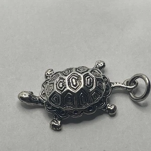 Neu 925 Sterling Silber Schildkröte Charm Anhänger - Bild 1 von 6