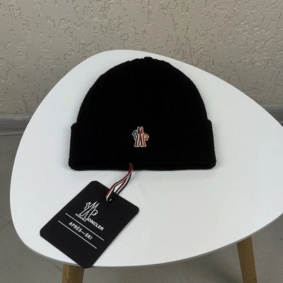Moncler Grenoble Berretto Apres Ski Wool Knit Beanie - Black Unisex - Image 1 of 4