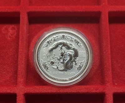 Australien 1 Unze Silber lunar I *2000 Drachen Lunare Drago 1 oz argento - Immagine 1 di 3