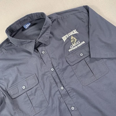 Camisa Propper Hombres 2XL Carolina del Norte Botones Utilidad Bolsillo Cardenal Azul Marino Foto 1 de 4