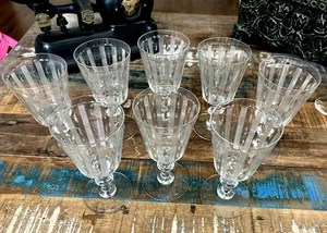 Set 8 antichi calici acqua cristallo taglio falco "Lady Alice" 6-5/8" firmati XLNT! - Foto 1 di 12