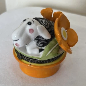 Villeroy & Boch Sheep Happy Treats Rare Trinket Box Ornament Orange Flowers - Picture 1 of 7