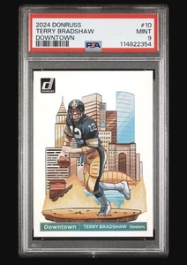 TERRY BRADSHAW 2024 Panini Donruss Downtown! #10 Steelers🔥PSA 9🔥legends - Foto 1 di 2
