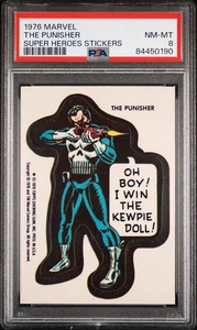 PSA 8 1976 Marvel The Punisher Rookie Card Super Heroes Stickers Comic Topps RC - Picture 1 of 2