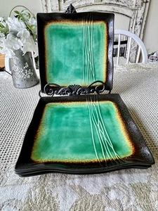 Baum Galaxy Jade piatti da sushi quadrati 10,5 pollici turchese crepitante - set di 4 - Foto 1 di 8