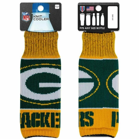Green Bay Packers NFL Knit Bottle Cooler Set of 2 Cover