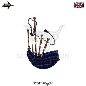 Gaita escocesa Highland con soportes plateados y libro de tutores - Imagen 1 de 1