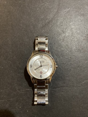 Orologio Coach 0292 Mini Firma Donna Cinturino Argento Resistente all'Acqua 3ATM