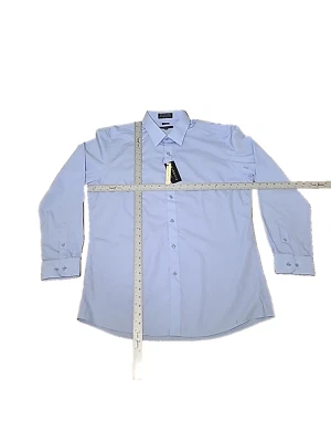 Мужская однотонная приталенная рубашка с длинным рукавом Marquis Signature синяя 17–17,5 34/35 - Изображение 1 из 4