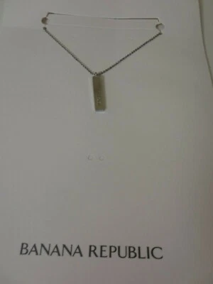 Banana Republic Women's Silver When In Rome Rectangle Pendant Necklace NWT 39 - Image 1 of 4