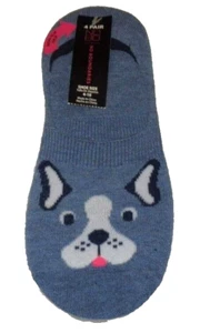 Womens shoe sz 4-10 No Boundaries Liner Socks 4 Pair Blue White Dog Polka Dot - Picture 1 of 4