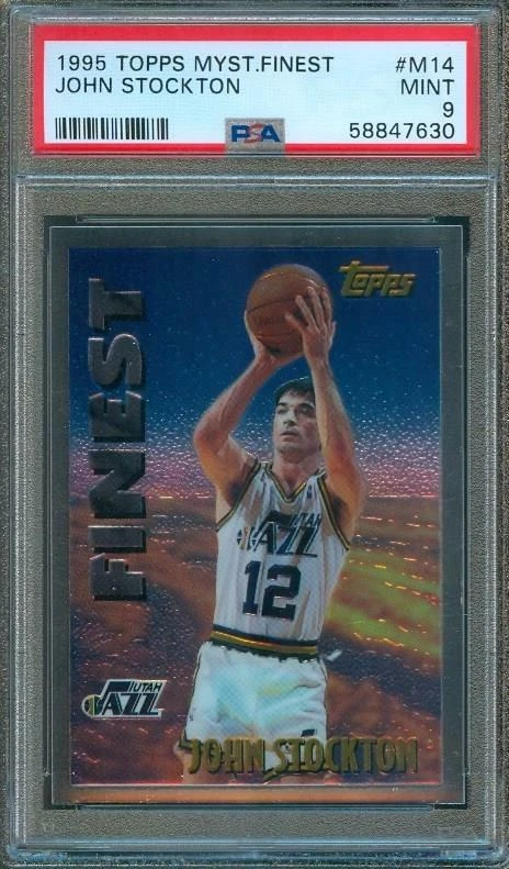 1995-96 Topps Mystery Finest JOHN STOCKTON Jazz #M14 PSA 9 - Image 1 of 2