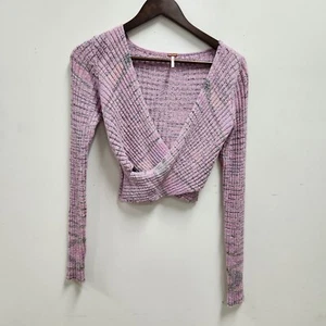 Y2K Hip Hop Grunge Free People Womens Crisscross Sweater Size S Cropped Pink - Picture 1 of 12