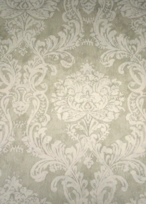 Damasco grande crema mate sobre imitación verde salvia satinado de Brewster CG71213 Foto 1 de 4