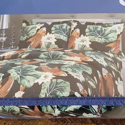 Funda nórdica Paragon Koi Pond tamaño king y juego de dos fundas a juego peces koi asiáticos Foto 1 de 4