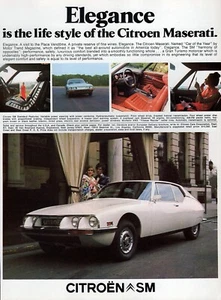 1974 Citroen Maserati SM "Elegance" Original Color Print Ad - Picture 1 of 1