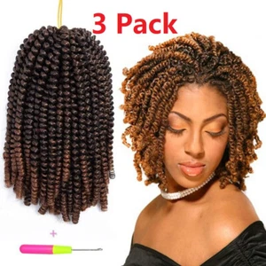 3Pcs Havana Mambo Crochet Braids Synthetic Hair 8 Inch Afro Kinky Twist Braiding - Picture 1 of 3