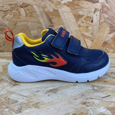 Geox Infant Sprintye Trainer - Navy / Yellow - Image 1 of 4