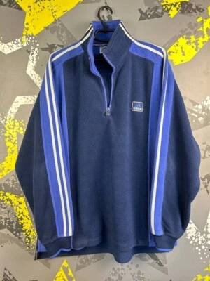Adidas Vintage 1/4 Zip Fleece Jacket 90s Blue Men Size XL ig93 - Image 1 of 4